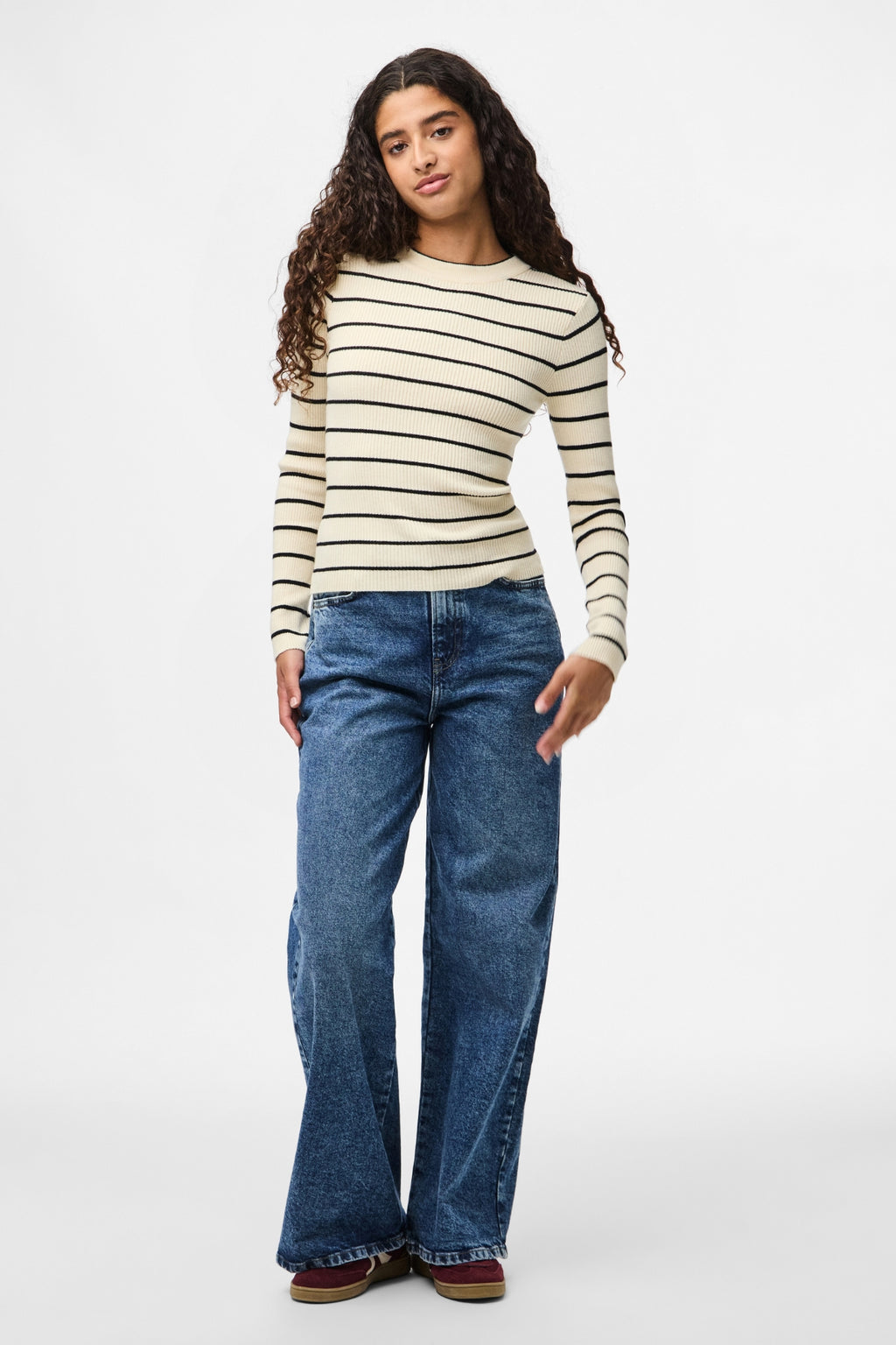 Maglia Mira New O-Collo - Betulla/Nero