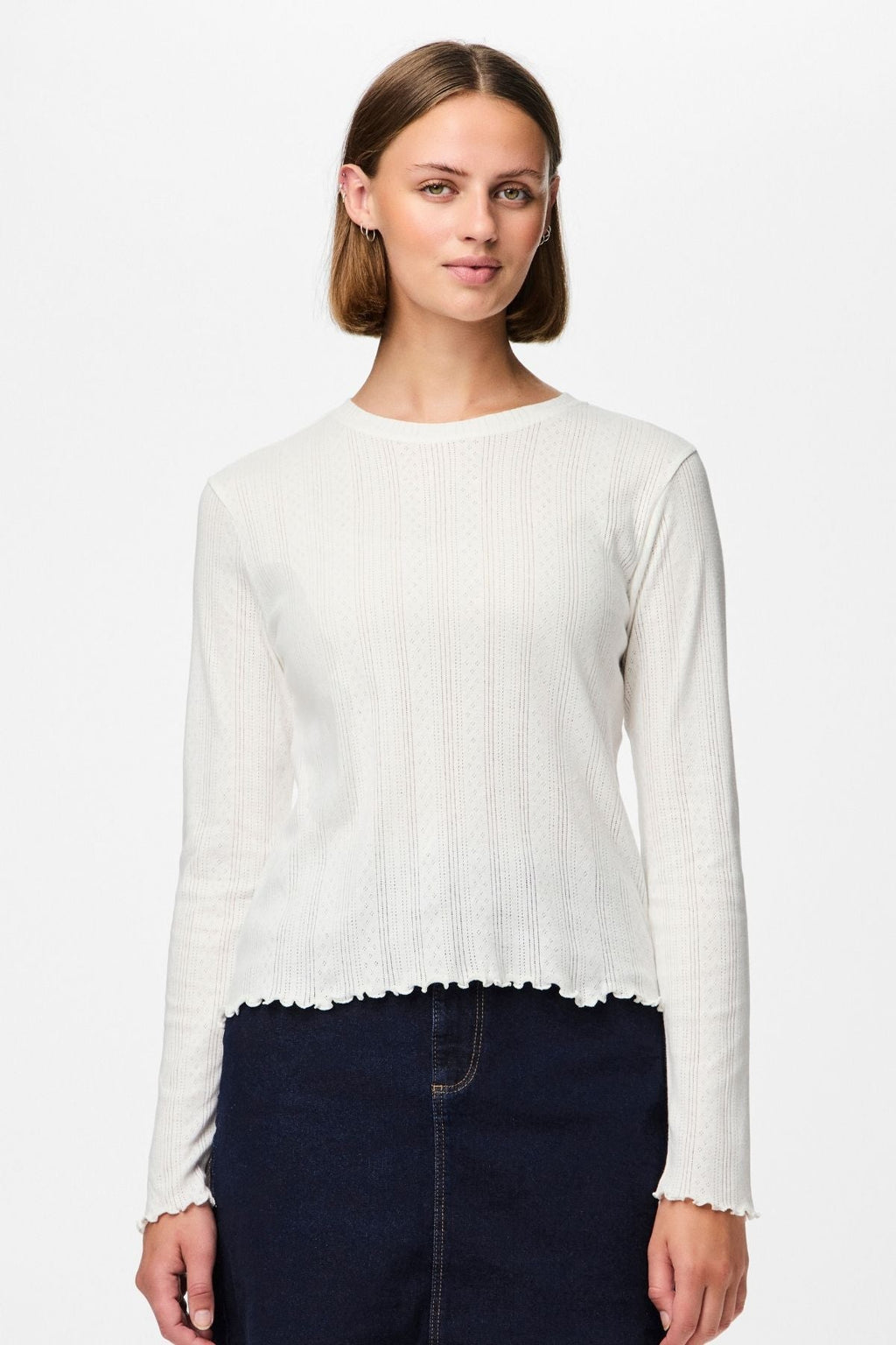 Marie O-Neck Poin Top - Cloud Dancer