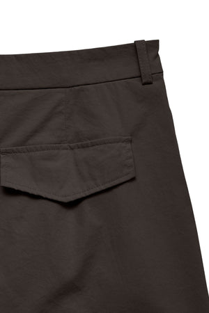 Pantaloni larghi increspati a vita media Meng - Torta al cioccolato