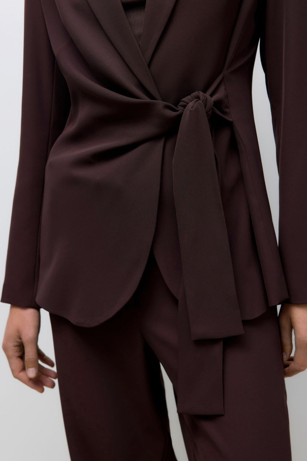 Upama Tie Blazer - Chocolate Plum