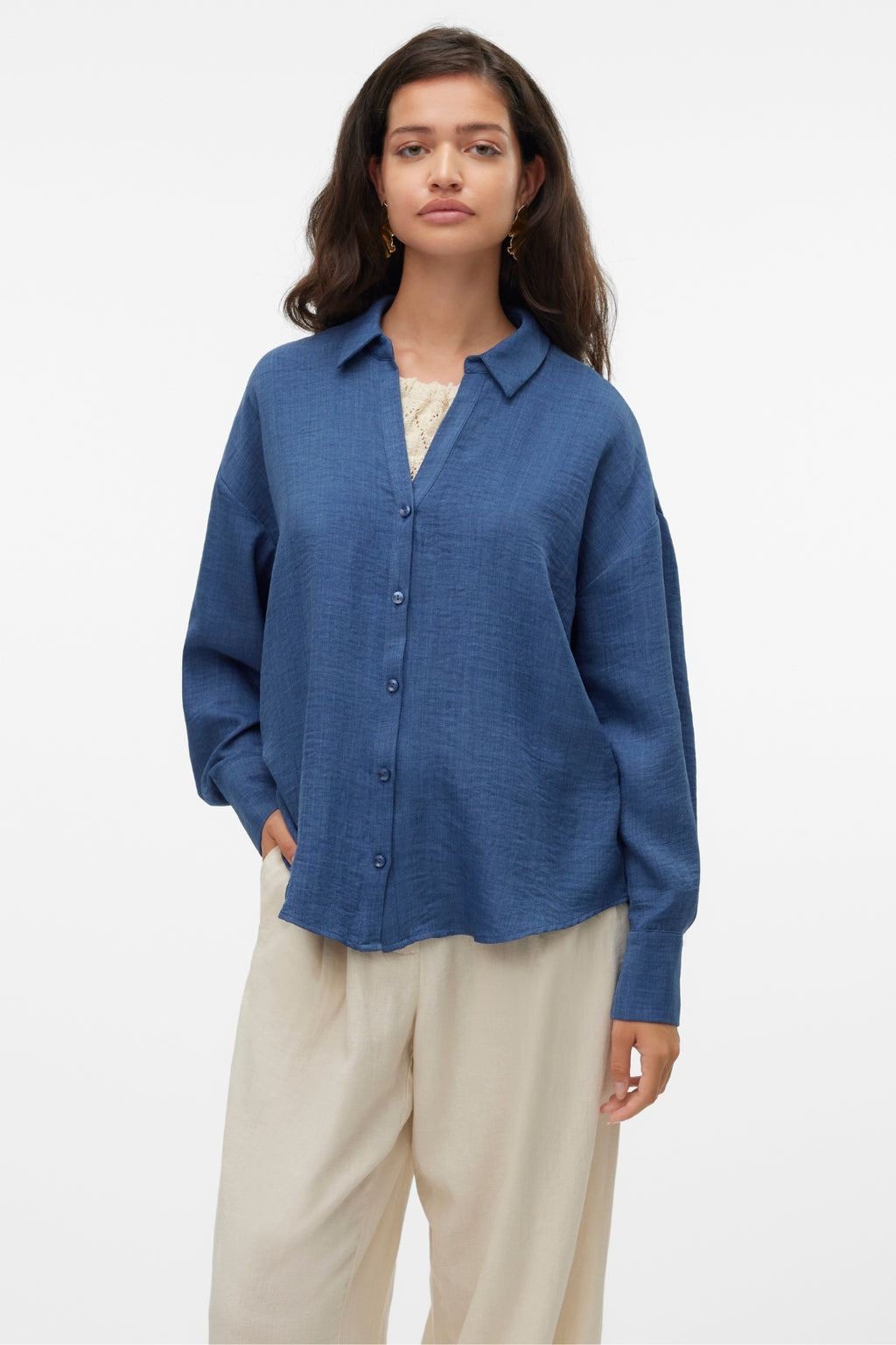 Camicia Melaney Queeny - Denim scuro melange