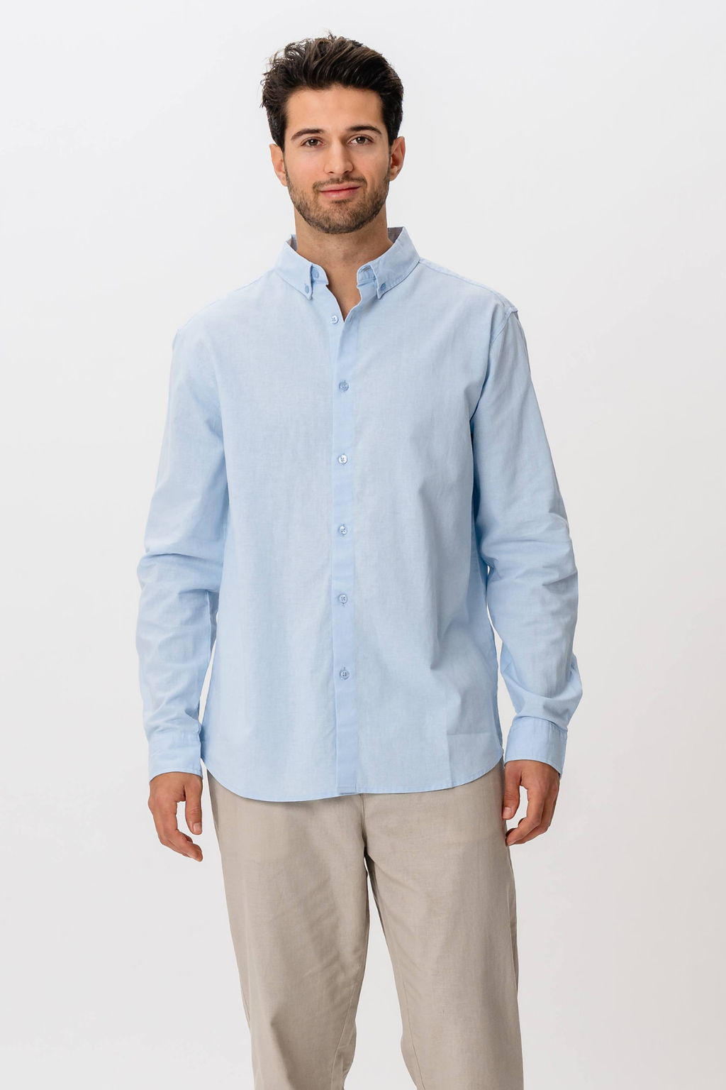 Camicia di lino - azzurro