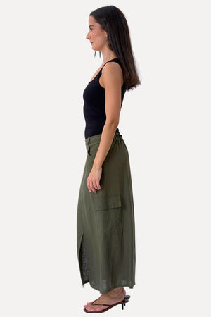 Gonna di lino - verde