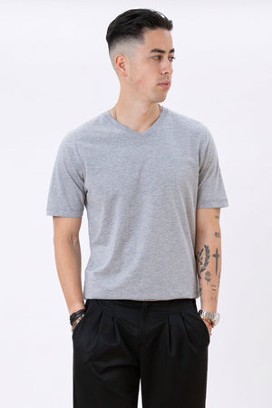 Basic T-shirt scollo a V - Oxford Grigio