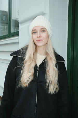 Berretto a coste - Beige chiaro