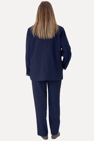 Oversized Blazer - Navy Pinstripe