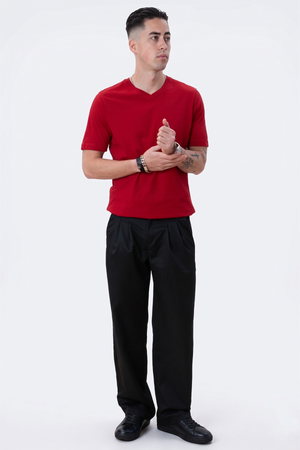 Basic T-shirt scollo a V - Rossa