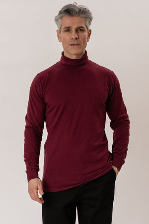 Strea con colletto rotolo - rosso bordeaux