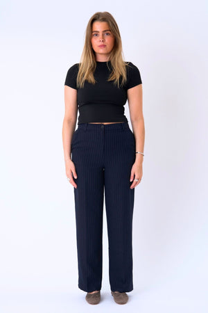 Pantaloni classici - gessicio blu scuro