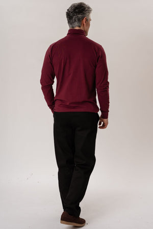 Strea con colletto rotolo - rosso bordeaux