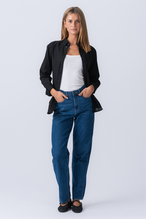 Shirt Oxford del fidanzato - Nero