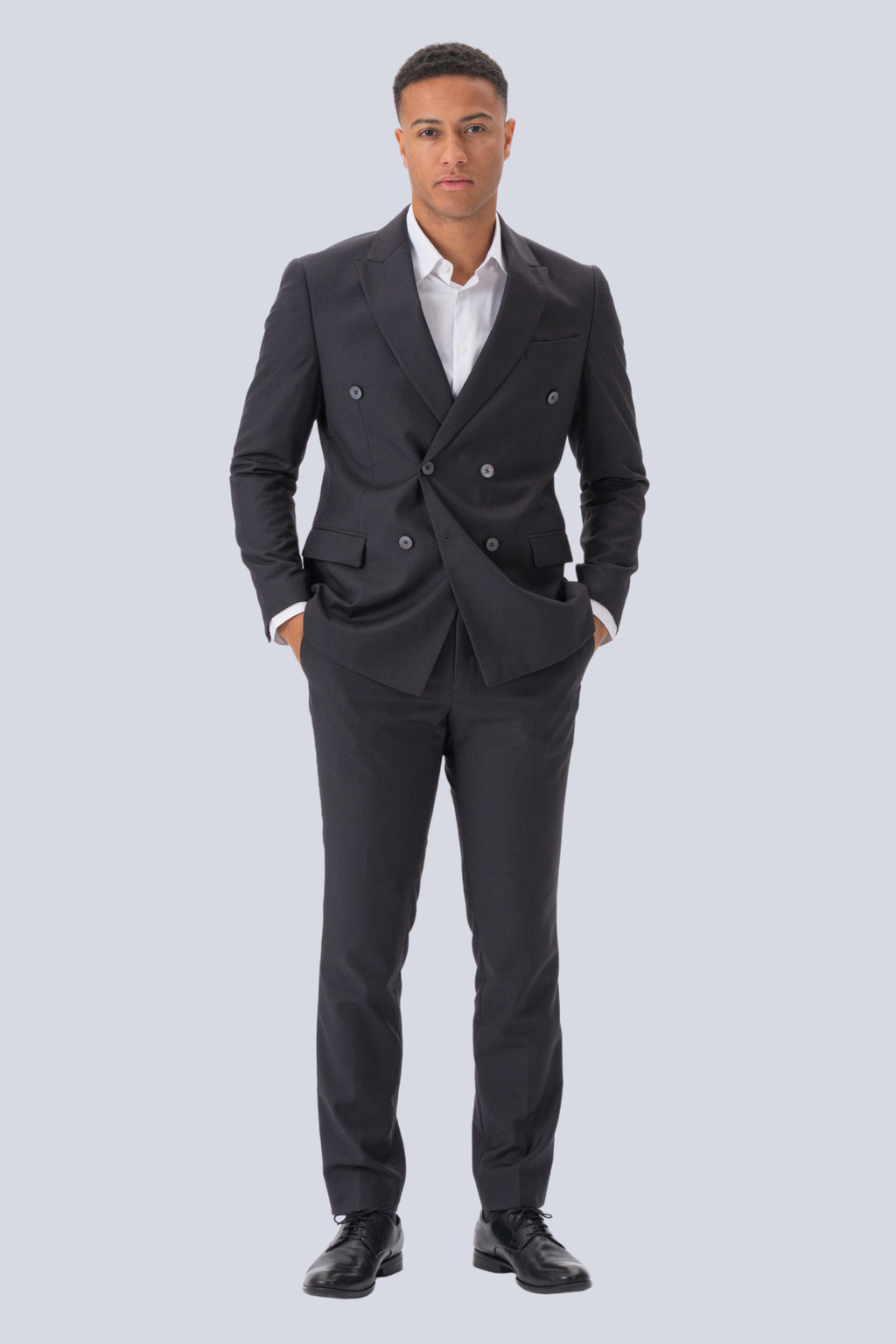 Premium Blazer a doppio petto-bruno grigio