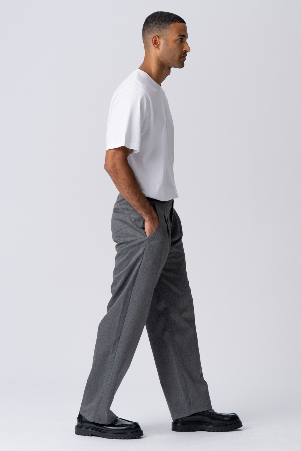 Abito ampio a pieghe Pants - Grigio chiaro