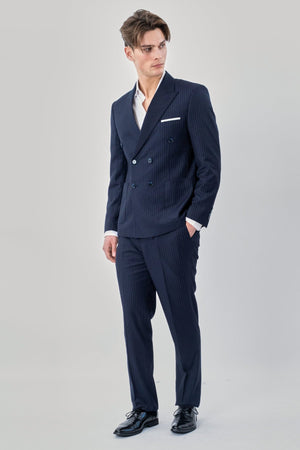 Blazer classico: gessato blu scuro
