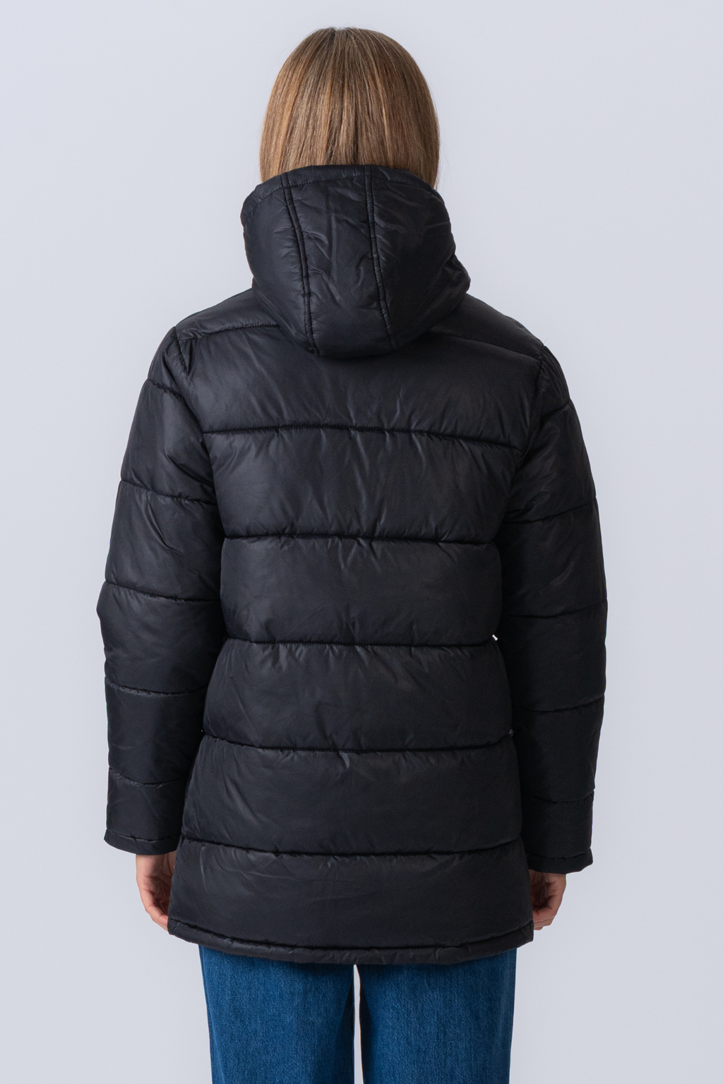 Long Puffer Jacket - Black