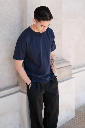 T-shirt squadrata - Blu marino
