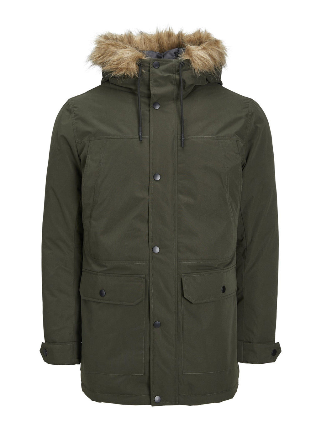 Giacca classica lunga parka - verde scuro