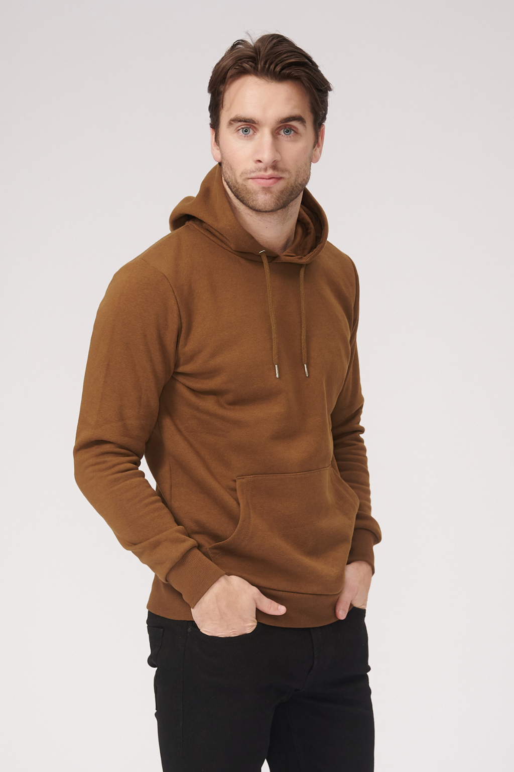 Sweat di base con cappuccio - Brown