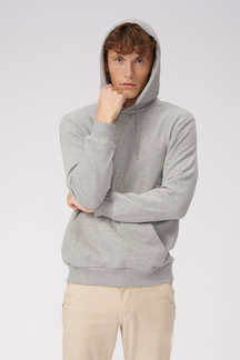 Sweat di base con cappuccio - Melange grigio chiaro