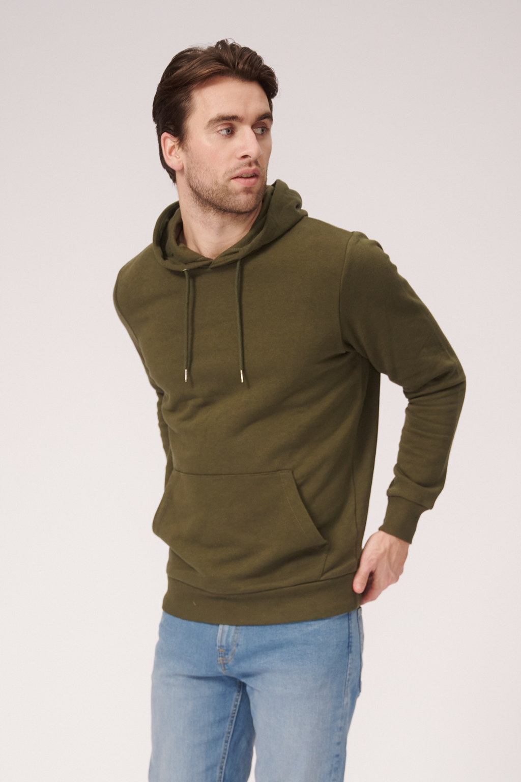 Sweat di base con cappuccio - verde scuro