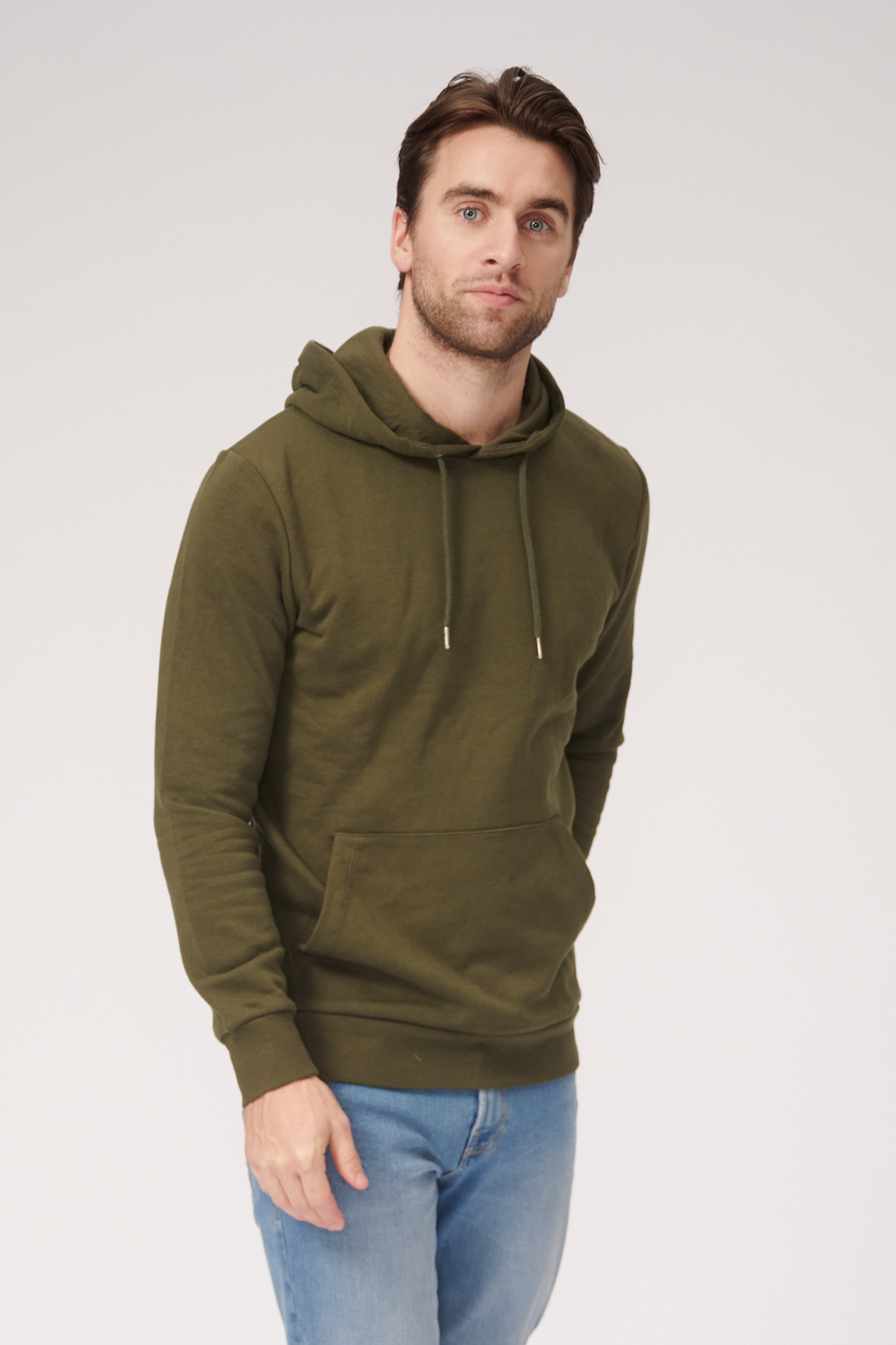 Sweat di base con cappuccio - verde scuro