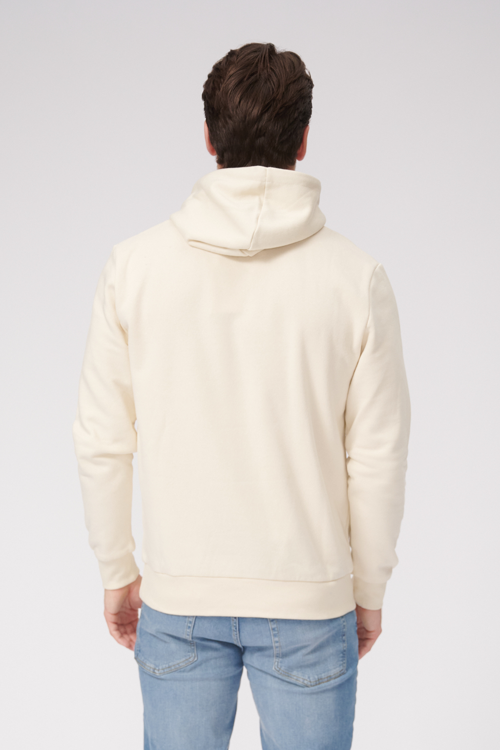 Sweat di base con cappuccio - Beige leggero