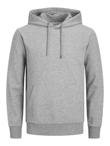 Sweat di base con cappuccio - Melange grigio chiaro