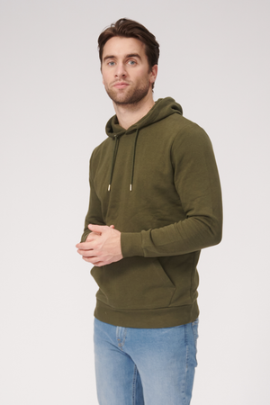 Sweat di base con cappuccio - verde scuro