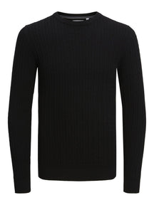 Cable Knit Crewneck - Nero