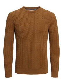 Cable Knit Crewneck - Marrone chiaro