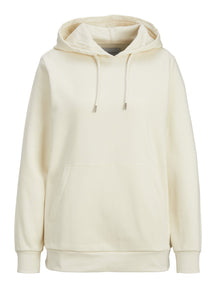 Sweat di base con cappuccio - Beige leggero