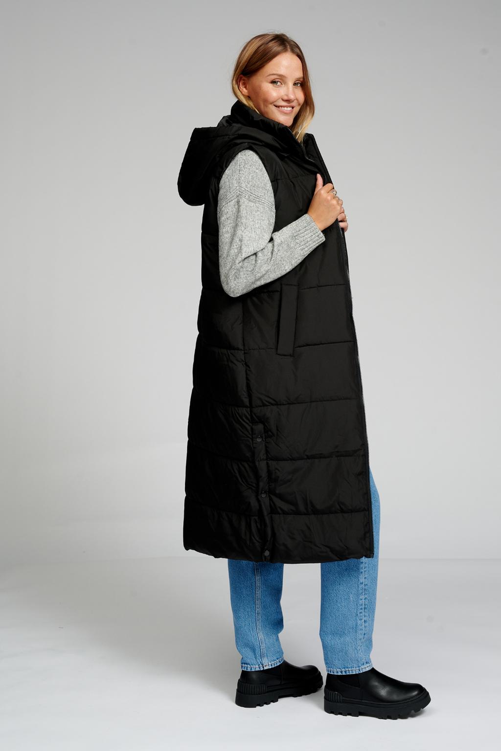 Giubbotto puffer lungo - nero