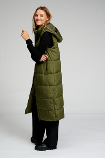 Giubbotto puffer lungo - verde scuro