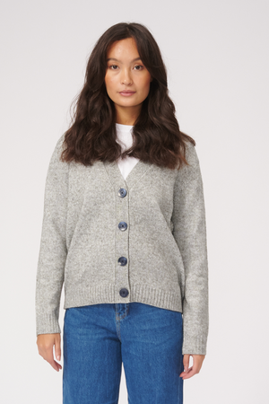 Cardigan a maglia - melange grigio chiaro