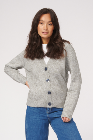 Cardigan a maglia - melange grigio chiaro