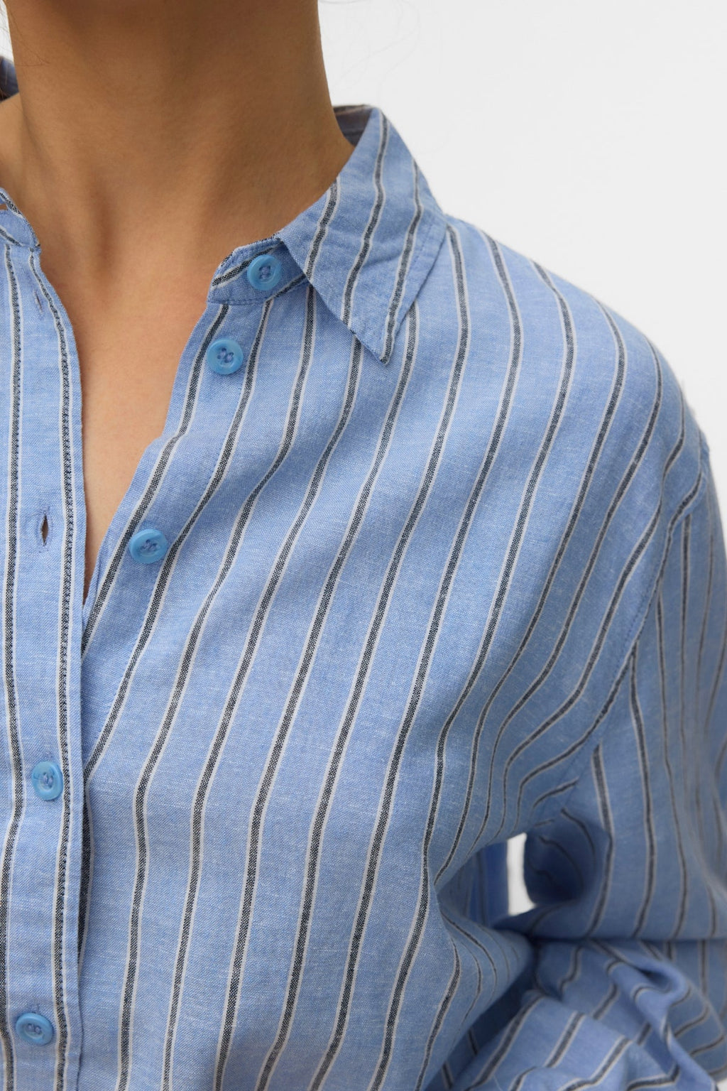 Linn Shirt - Cornflower Blue-Navy Blazer