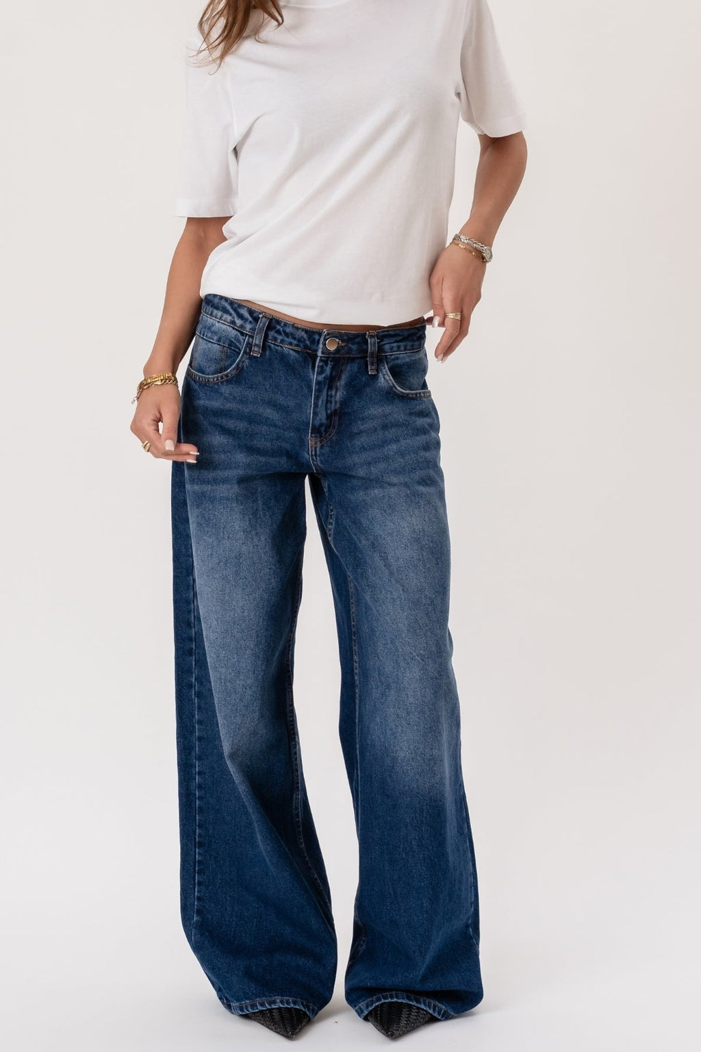 Jeans larghi Serena - Blu medio