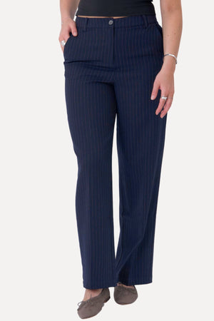 Pantaloni classici - gessicio blu scuro