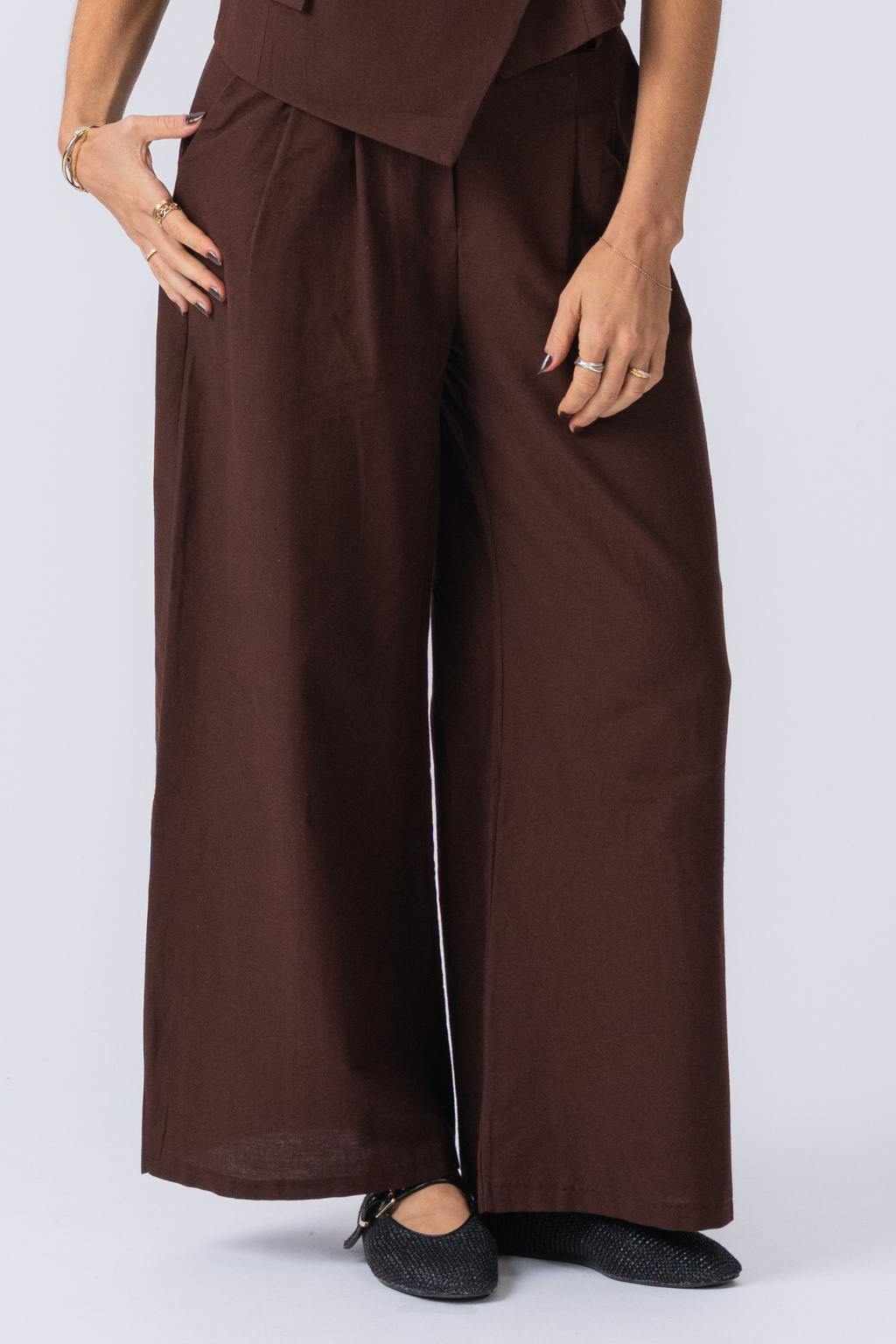 Melissa larga Pants - Marrone