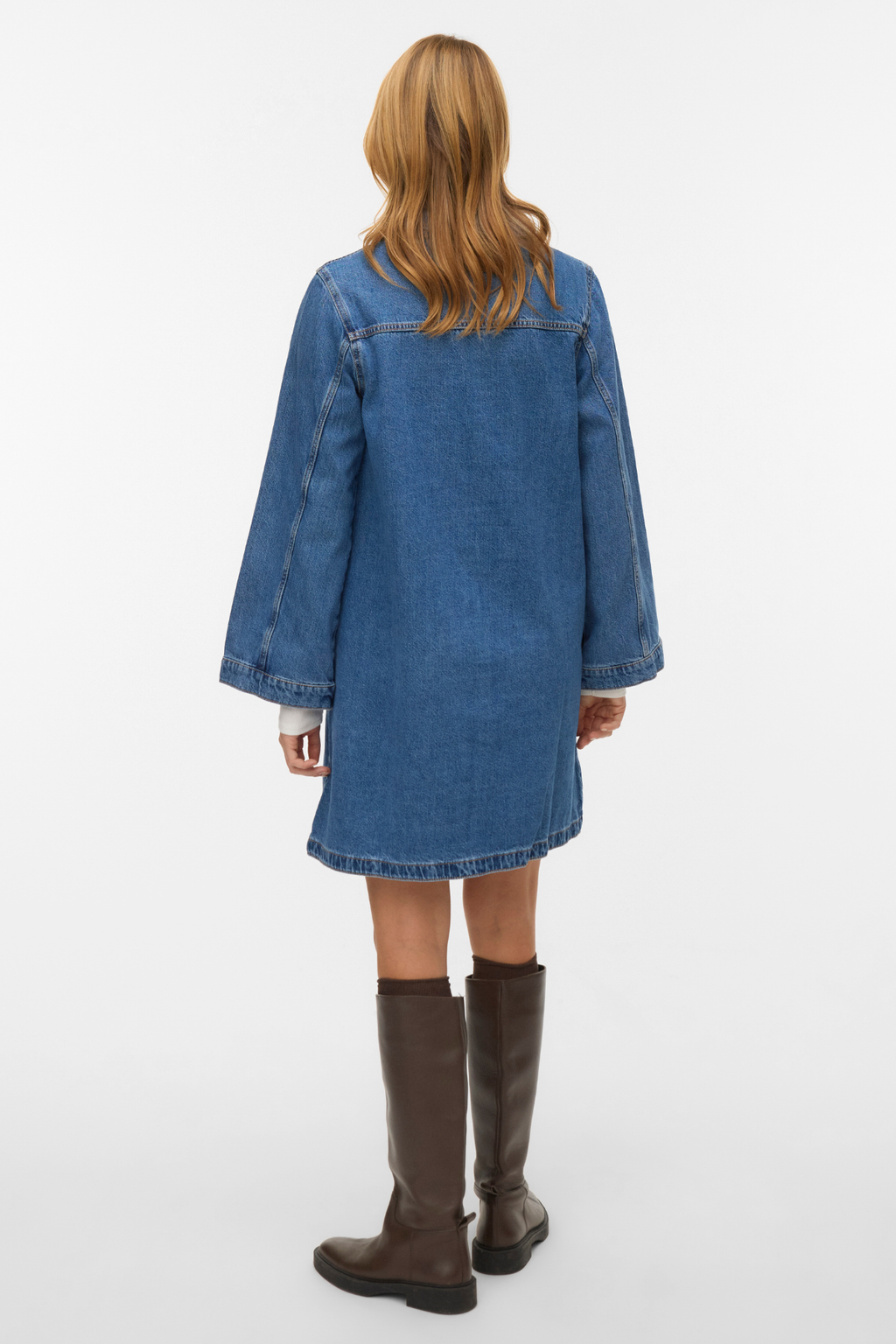 Findo Short Denim Dress - Medium Blue Denim