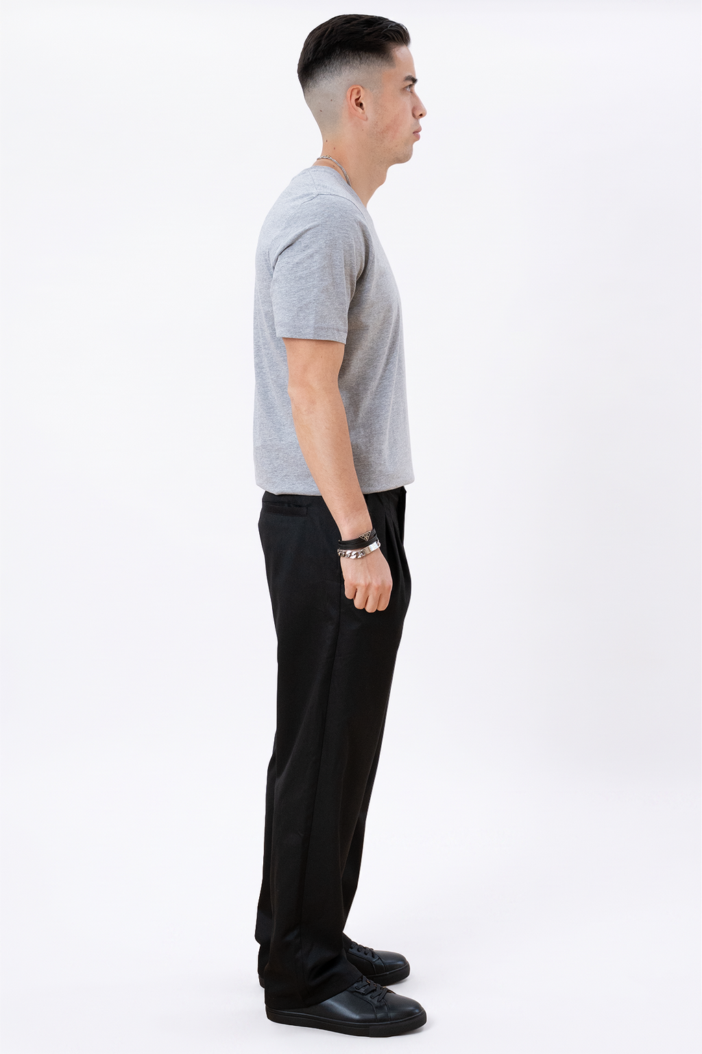 Basic T-shirt scollo a V - Oxford Grigio