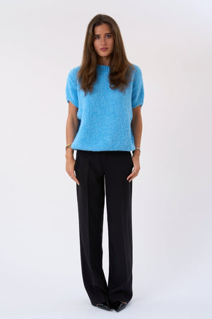 Chloe Short Sleeved Knit - Light Blue