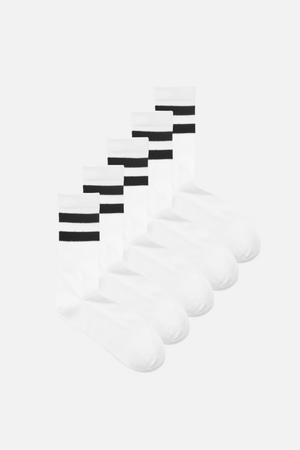Calzini da tennis eredità 5 pezzi. - Bianco/Nero - Donne