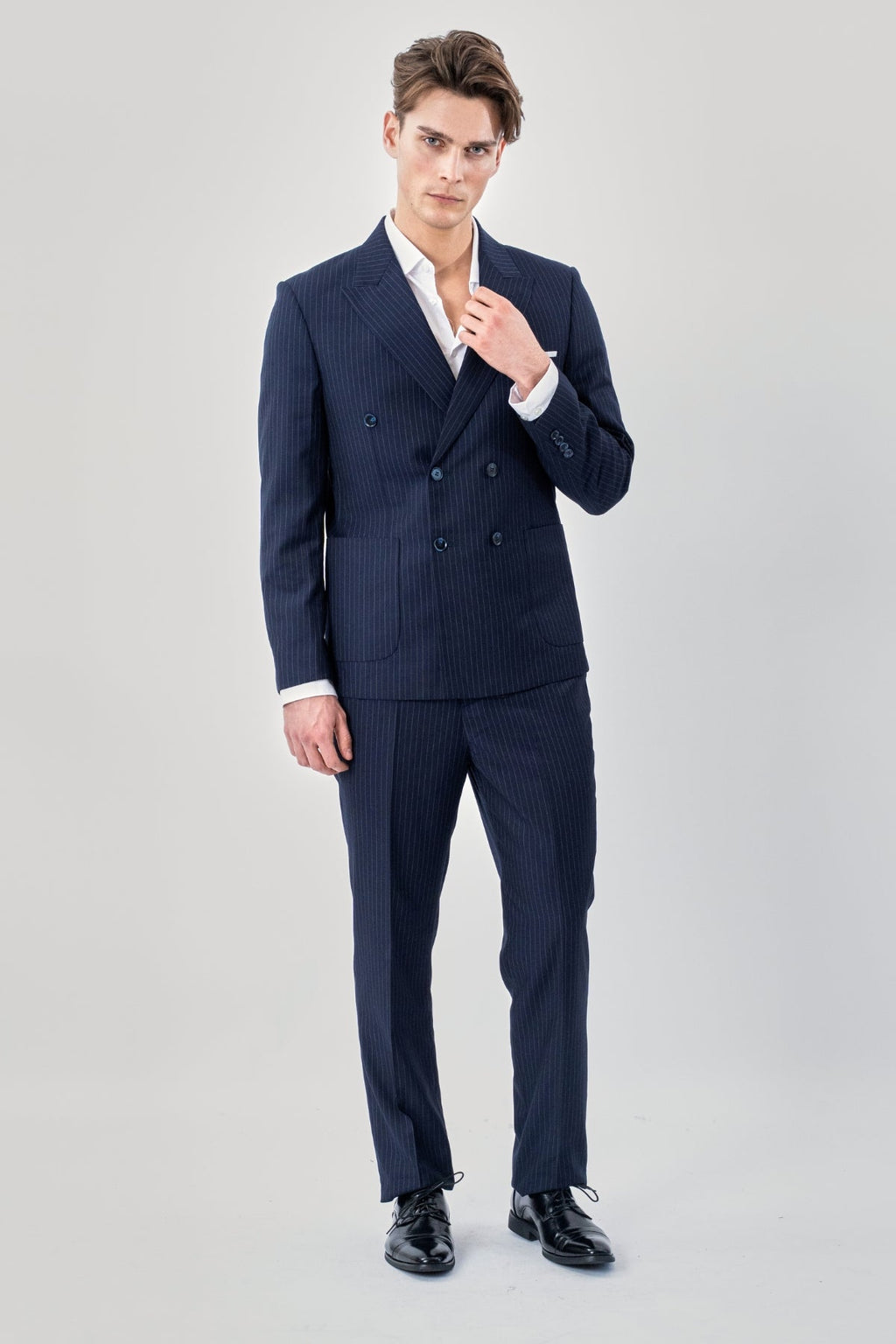 Blazer classico: gessato blu scuro