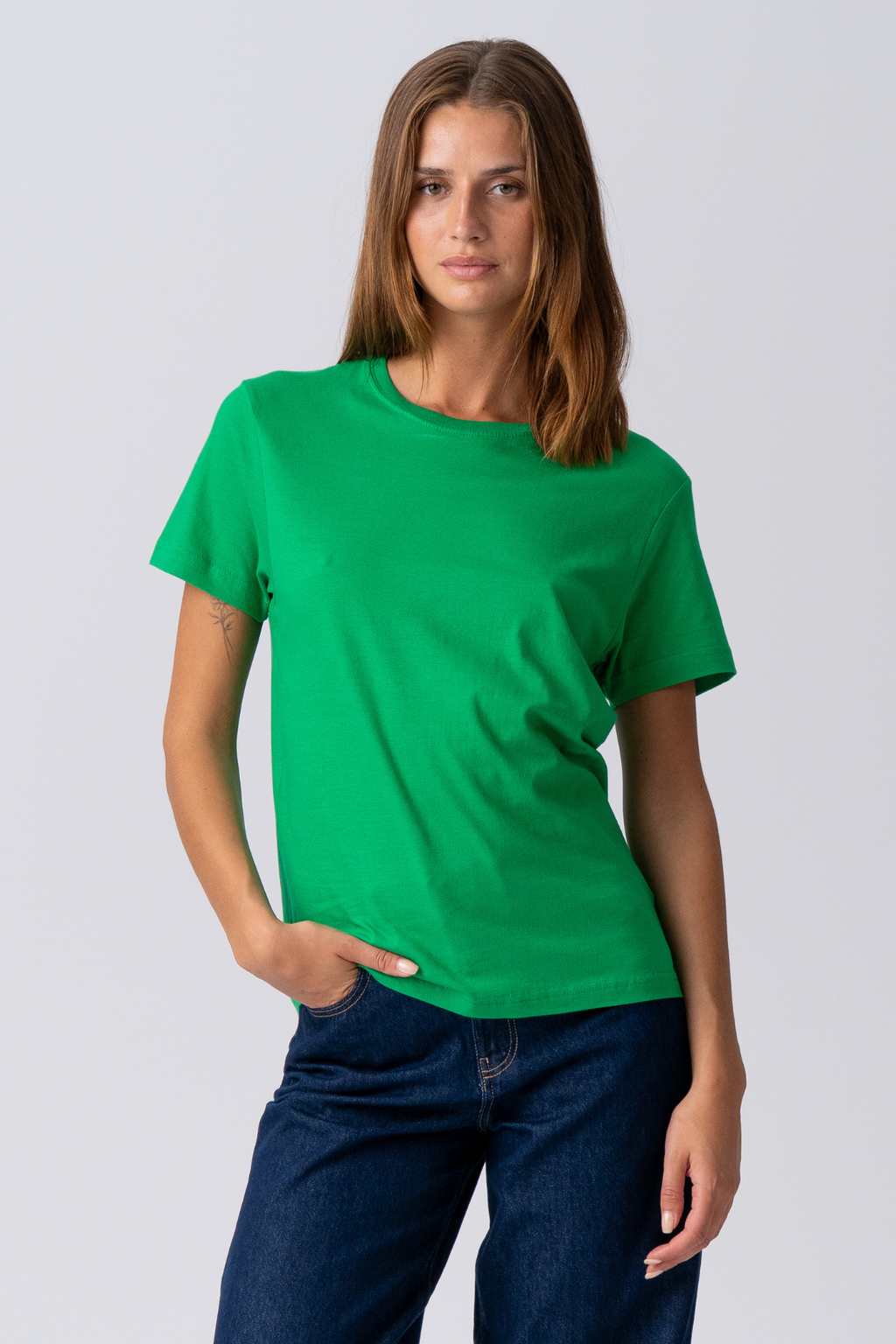 Basic T -shirt leggero - verde