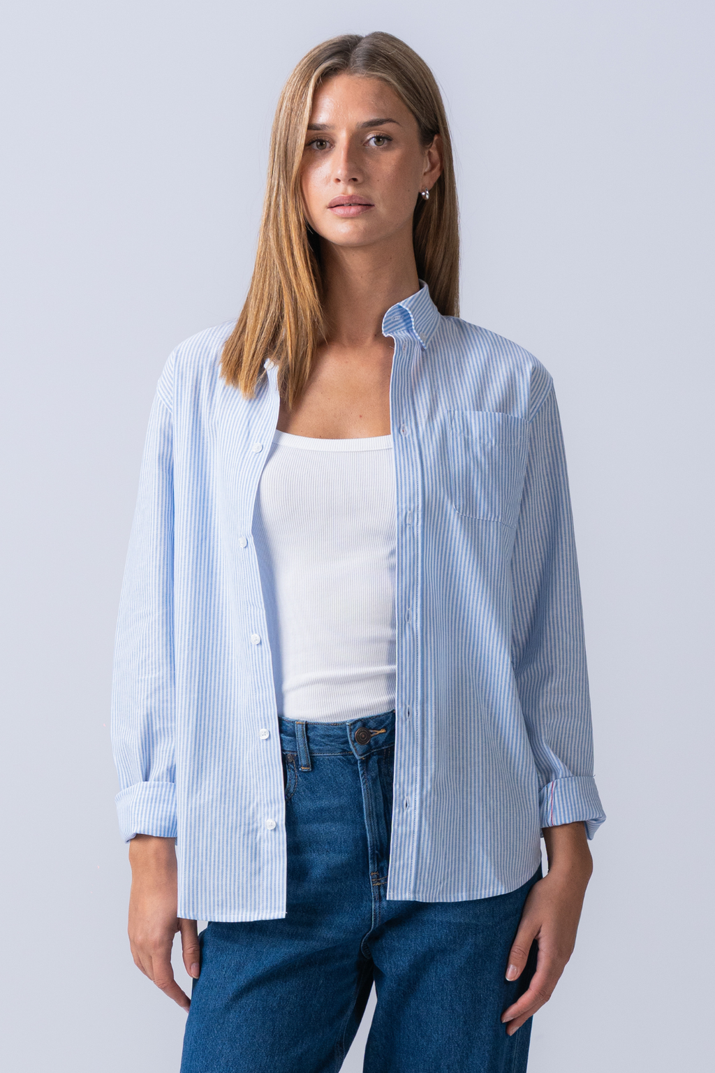Fidanzato oxford camicia - azzurro/bianco