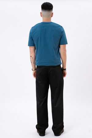 Basic T-shirt scollo a V - Blu Petrolio