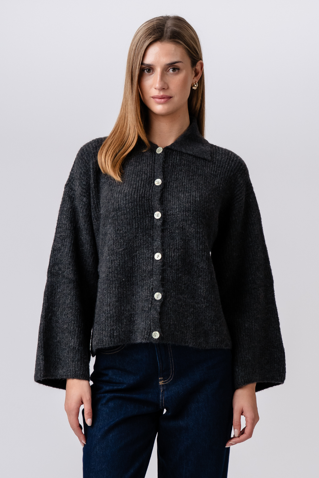 Josie Polo Knit - Graphite