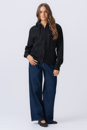 Felpa con Zip Basic - Nero
