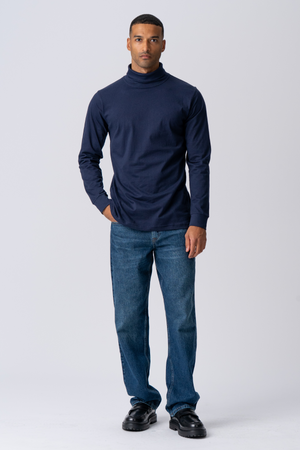 Strea con colletto rotolo - Navy